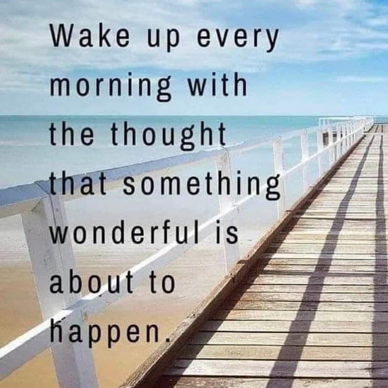 wake up every morning with the thought that something wonderful is about to happen